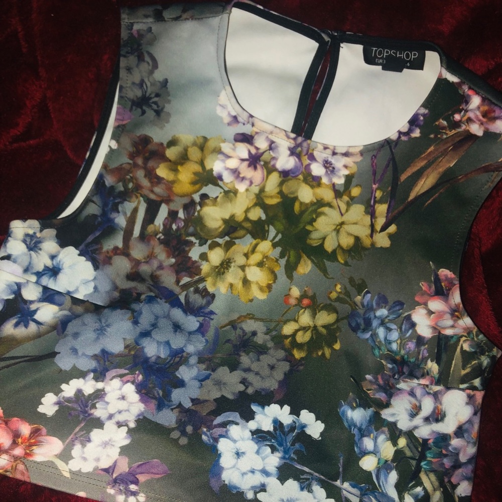 top shop Crop floral Blouse